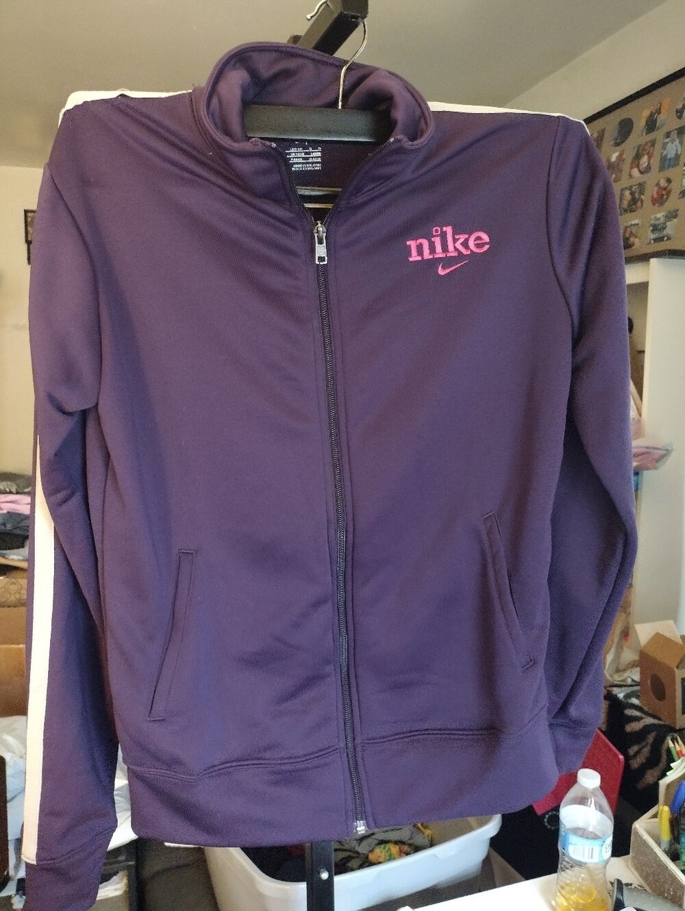 Vintage Nike Purple Jacket with Pink Logo Large